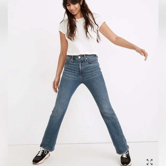 MADEWELL Tall '90s High-Rise Bootcut Jeans in Medium Wash Size  28T Tall - Picture 2 of 10